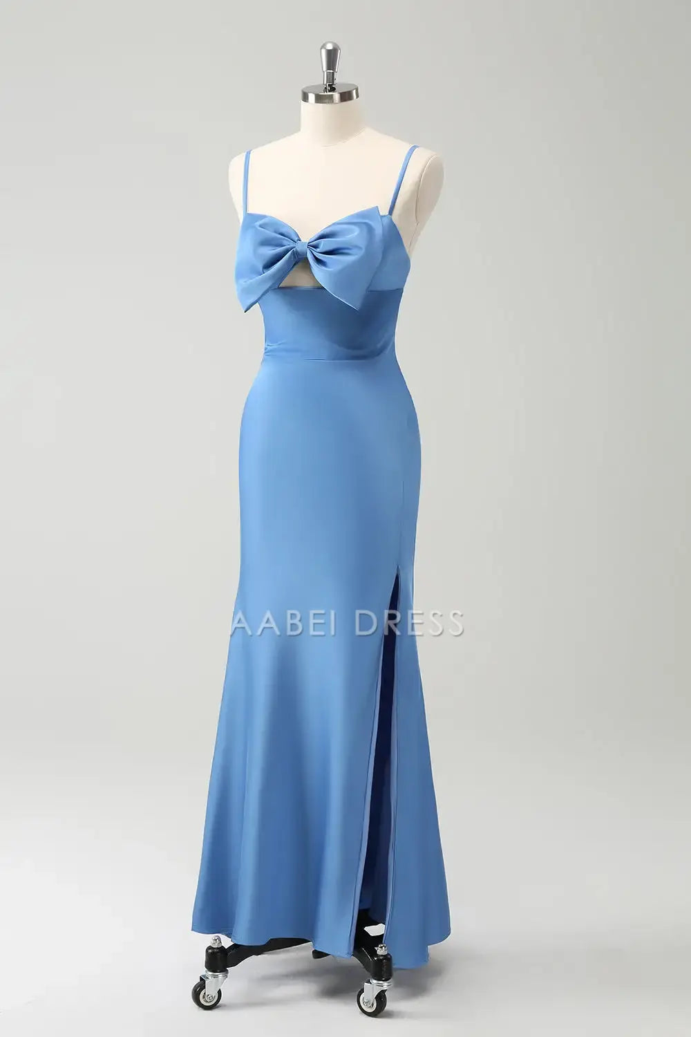 AABEI DRESS Formal Wear Dresses Mermaid Spaghetti Straps With Bowknot Side Fork Cute Long Dress Hot Sale Prom Dress