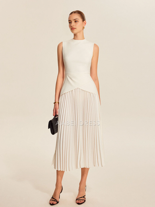 AABEI DRESS Formal Wear Dresses Sheath/Column Crew Neck Sleeveless Pleated Fashion Hot Sale Prom Dress