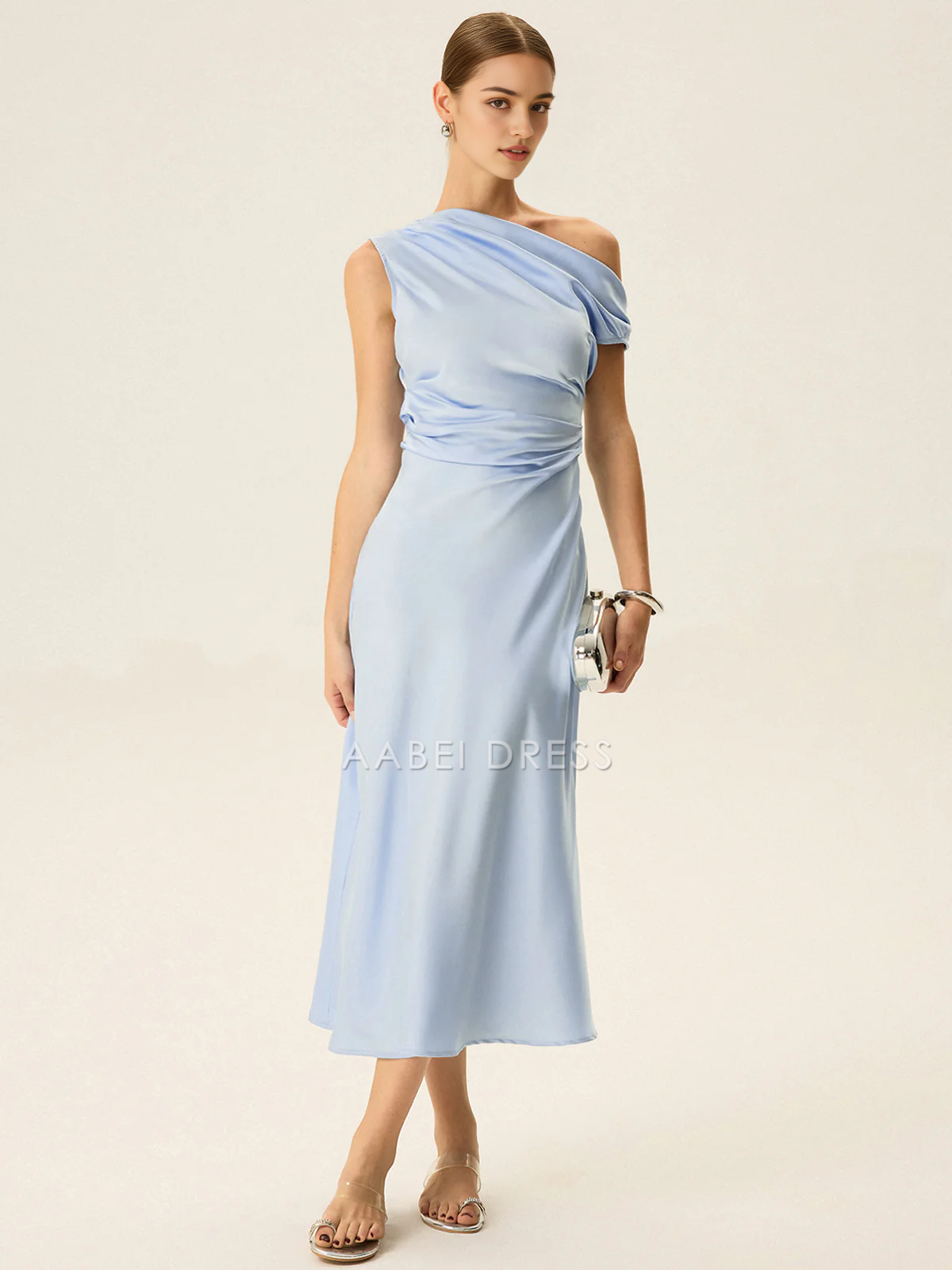 AABEI DRESS Formal Wear Dresses Sheath/Column One-Shoulder Pleated Elegant Simple Dress Hot Sale Prom Dress