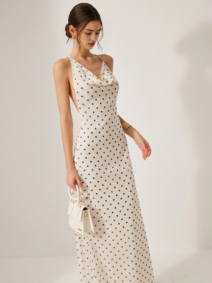 AABEI DRESS Formal Wear Dresses Sheath/Column V Neck Backless Polka Dot Tie Fashion Dress Hot Sale Prom Dress