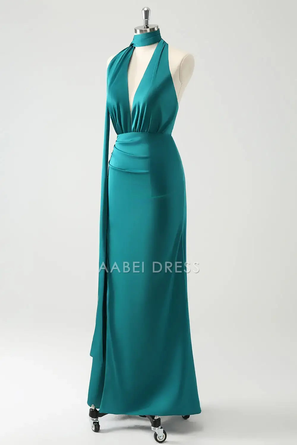 AABEI DRESS Formal Wear Dresses Sheath Halter Deep V-Neck Backless With Slit Backless Fashion Long Dress Hot Sale Prom Dress