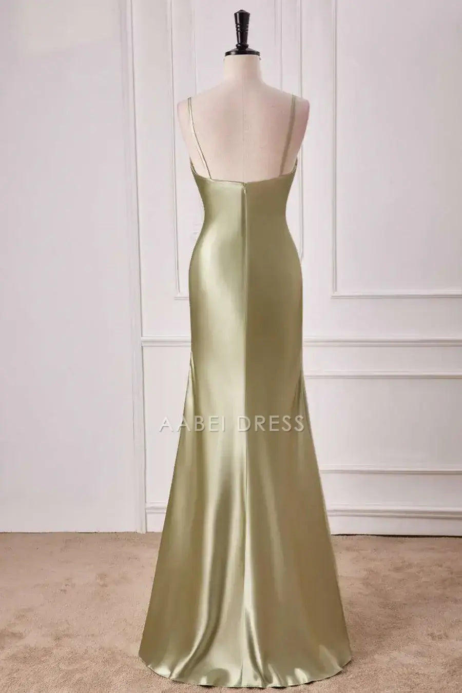 AABEI DRESS Formal Wear Dresses Sheath Spaghetti Strap Deep V Neck Empire Waist Pleated Elegant Hot Sale Prom Dress