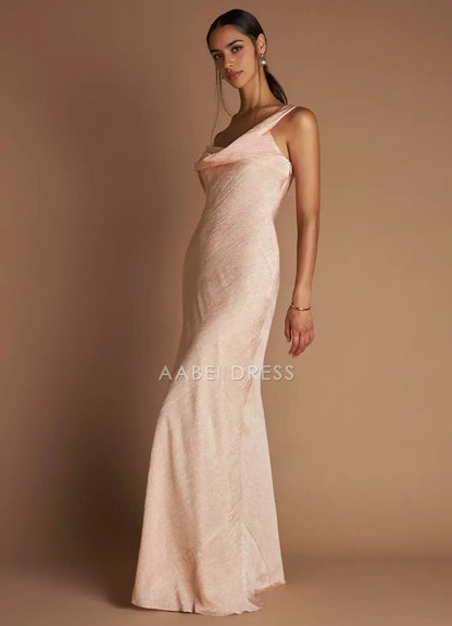 AABEI DRESS Formal Wear Dresses Sheath Spaghetti Strap Off Shoulder Cowl Neckline Floor-Length Fashion Party Dress Hot Sale Prom Dress