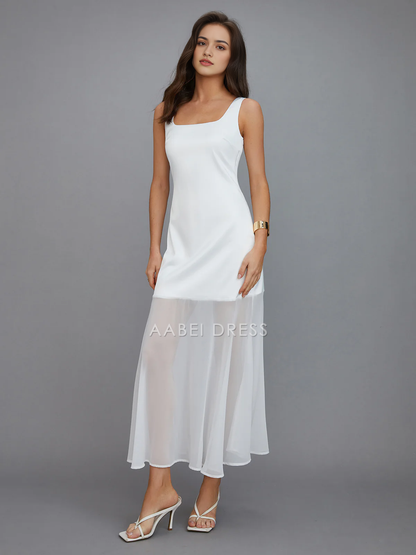 AABEI DRESS Formal Wear Dresses Sheath Square Neck Sleeveless Elegant Simple Hot Sale Prom Dress