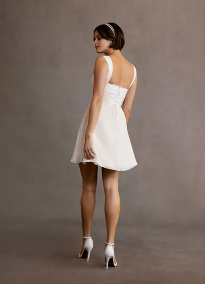 AABEI DRESS Formal Wear Dresses Short Prom Dress A-Line Sweetheart Lace Neckline Wide Shoulder Strap Sleeveless Cute Charming Hot Sale Homecoming Dress