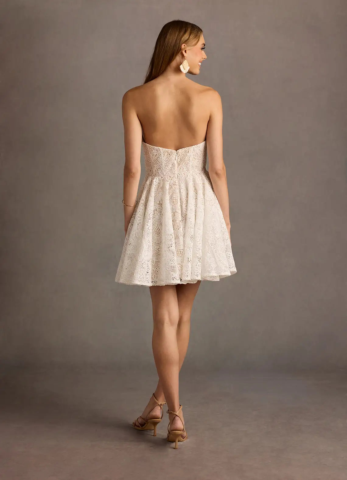 AABEI DRESS Formal Wear Dresses Short Prom Dress Lace A Line Sweetheart Neckline Strapless Backless Exquisite Hot Sale Homecoming Dress