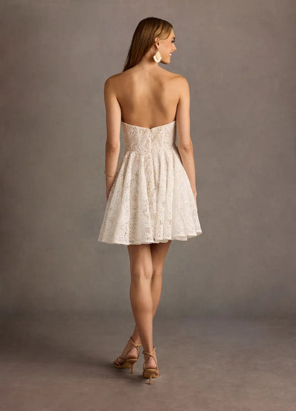 AABEI DRESS Formal Wear Dresses Short Prom Dress Lace A Line Sweetheart Neckline Strapless Backless Exquisite Hot Sale Homecoming Dress