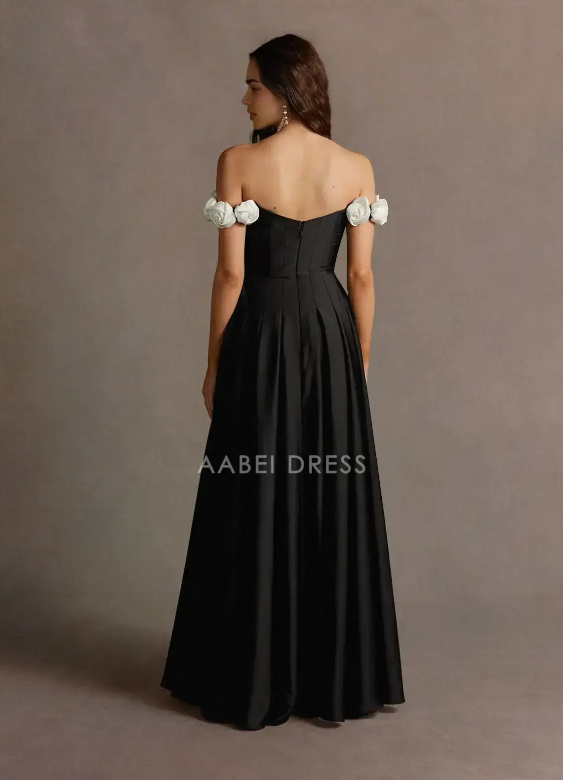 AABEI DRESS Formal Wear Dresses Unique A Line Off Shoulder 3D Roses Ruched Exquisite Party Dress Hot Sale Prom Dress