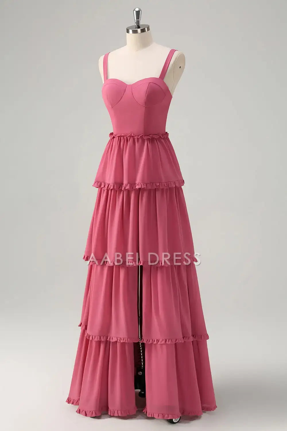 AABEI DRESS Formal Women's Dresses A-Line Spaghetti Strap Sweetheart Backless Tiered Ruched With Fork Exquisite Long Prom Dress