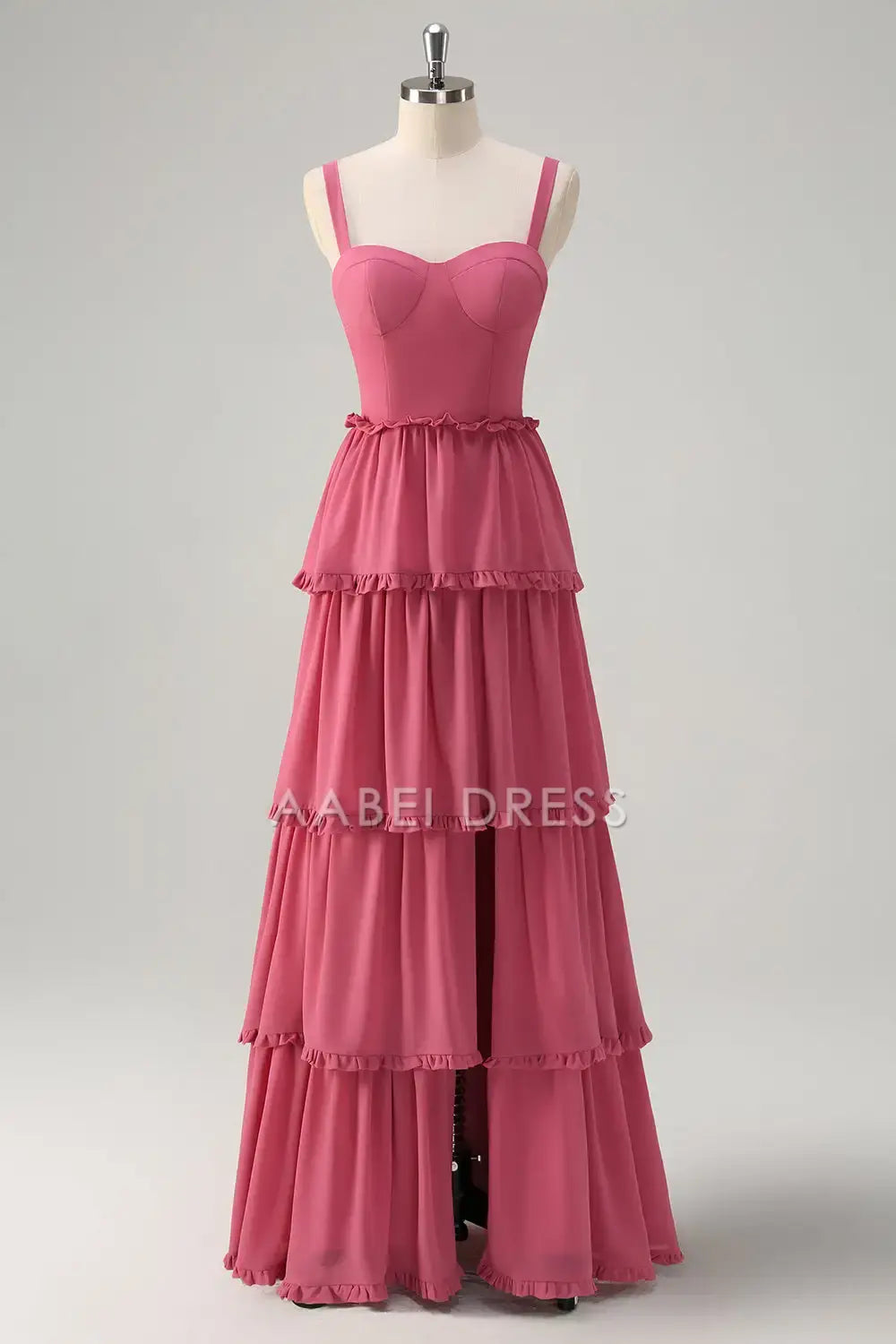 AABEI DRESS Formal Women's Dresses A-Line Spaghetti Strap Sweetheart Backless Tiered Ruched With Fork Exquisite Long Prom Dress