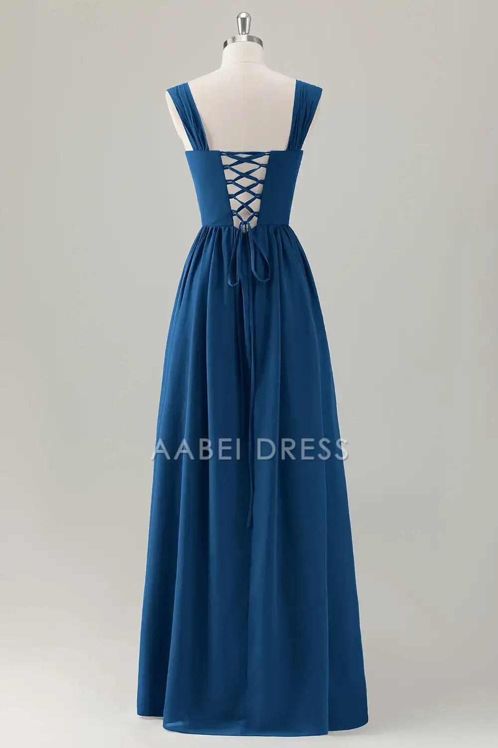 AABEI DRESS Formal Women's Dresses A-Line Square Neck Pleated Corset Lace Up Back Elegant Long Prom Dress