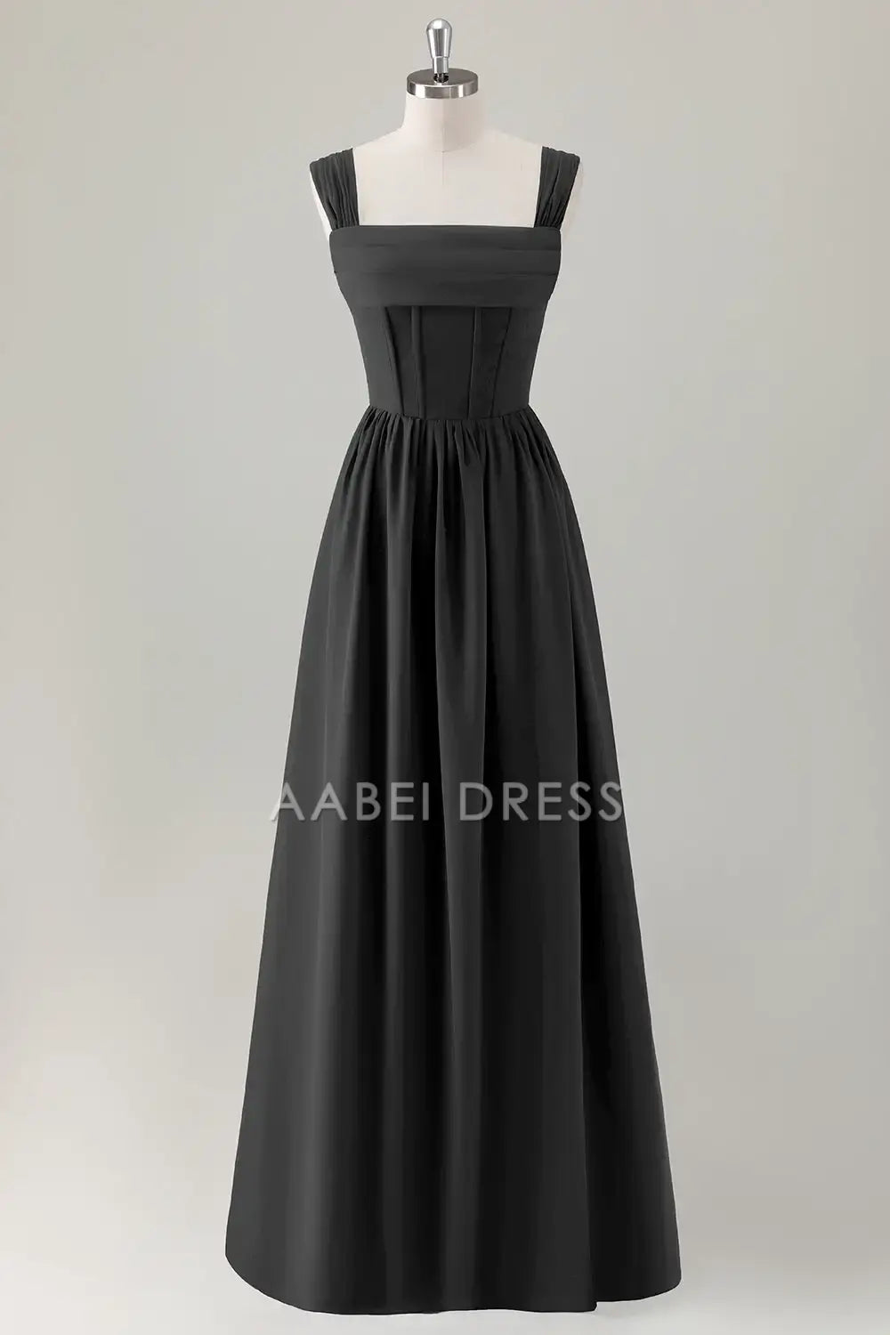 AABEI DRESS Formal Women's Dresses A-Line Square Neck Pleated Corset Lace Up Back Elegant Long Prom Dress