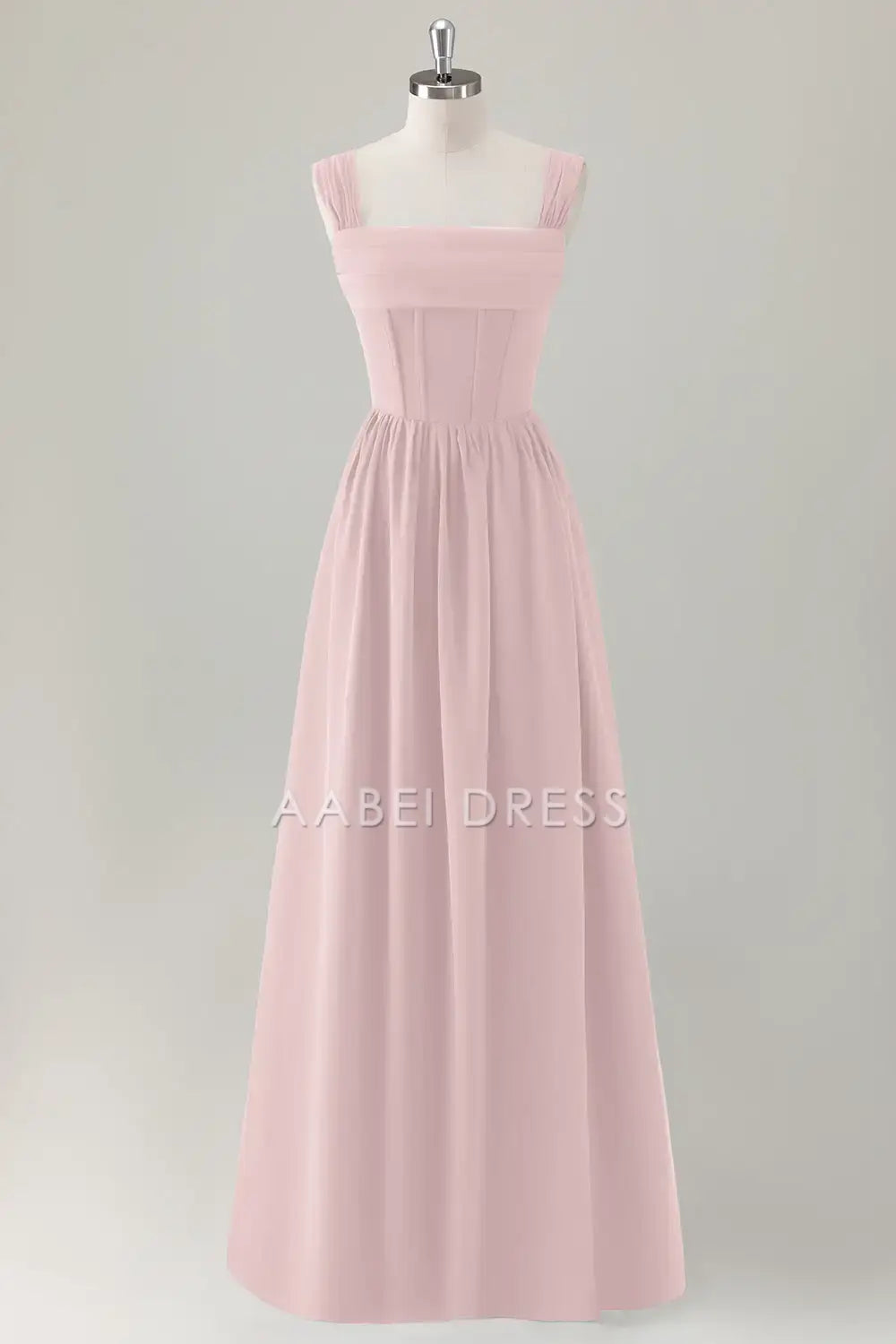 AABEI DRESS Formal Women's Dresses A-Line Square Neck Pleated Corset Lace Up Back Elegant Long Prom Dress