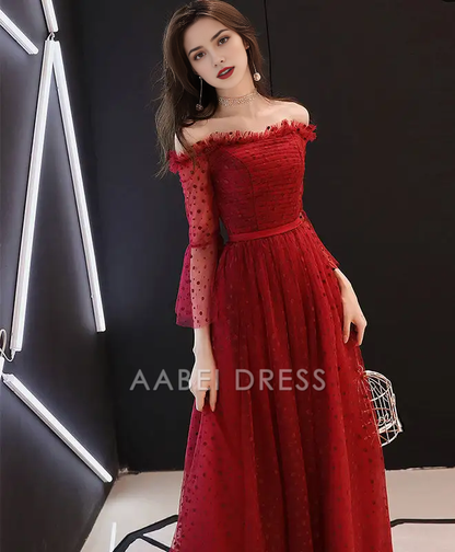 AABEI DRESS Formal Women's Dresses A Line Off Shoulder Round Dot Exquisite Prom Dress