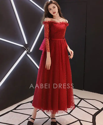 AABEI DRESS Formal Women's Dresses A Line Off Shoulder Round Dot Exquisite Prom Dress