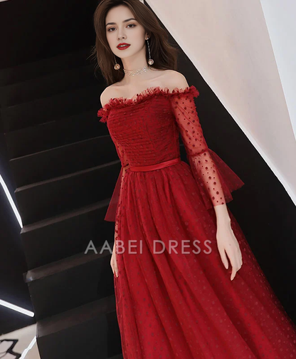 AABEI DRESS Formal Women's Dresses A Line Off Shoulder Round Dot Exquisite Prom Dress