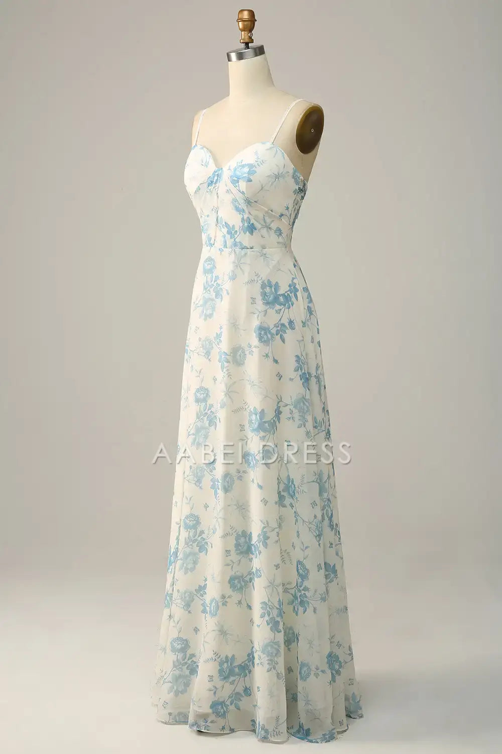 AABEI DRESS Formal Women's Dresses A Line Spaghetti Straps Sweetheart Backless Printing Exquisite Retro Long Prom Dress