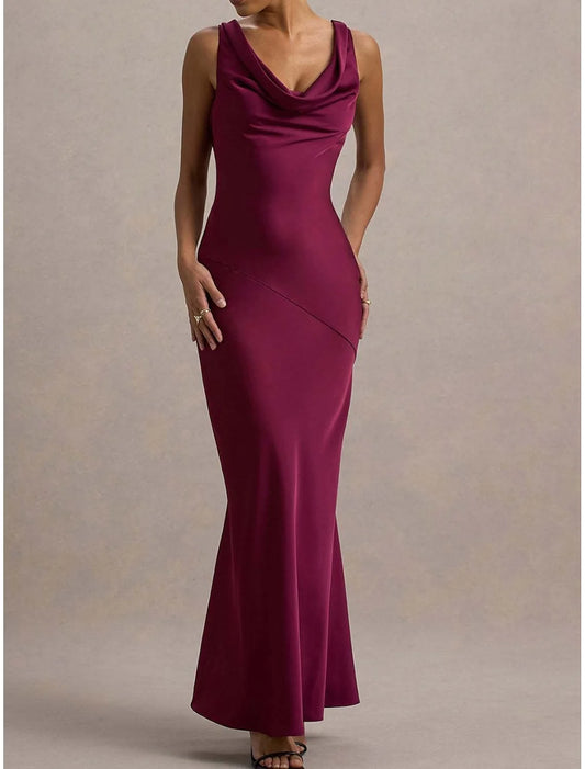 AABEI DRESS Formal Women's Dresses Evening Mermaid V Neck Sleeveless Backless Fashion  Elegant Prom Dress
