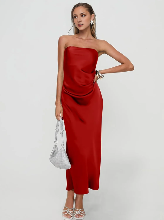 AABEI DRESS Formal Women's Dresses Evening Sexy Strapless Tube Bodycon Side Slit Cocktail Charming Prom Dress