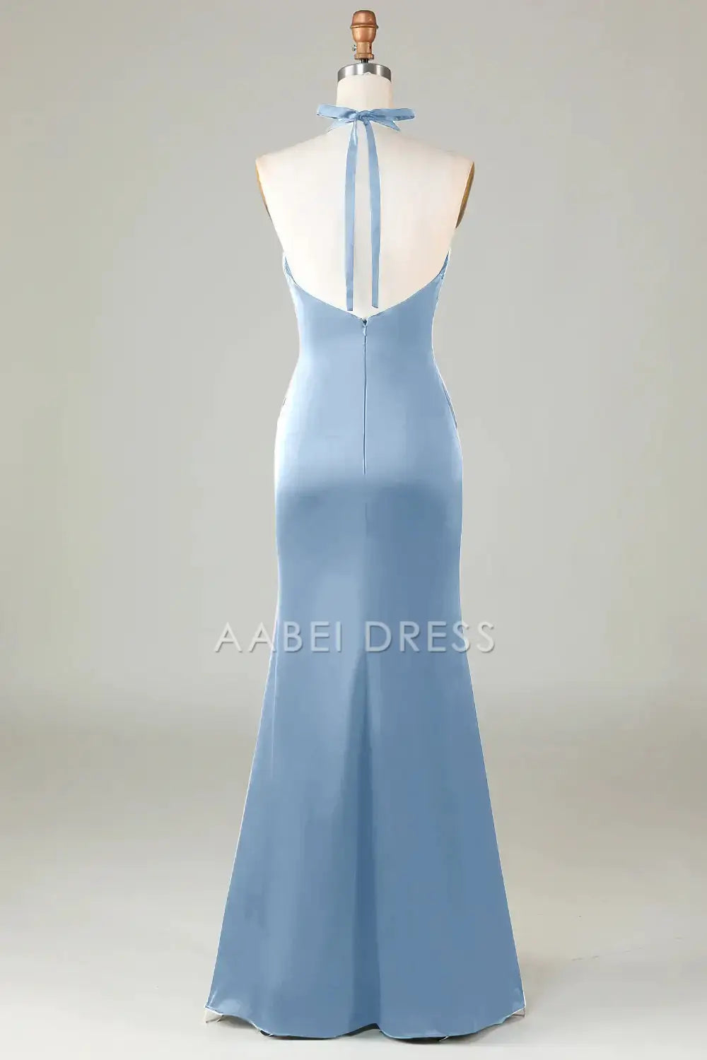 AABEI DRESS Formal Women's Dresses Mermaid Halter Deep V Neck Pleated Backless Elegant Long Prom Dress