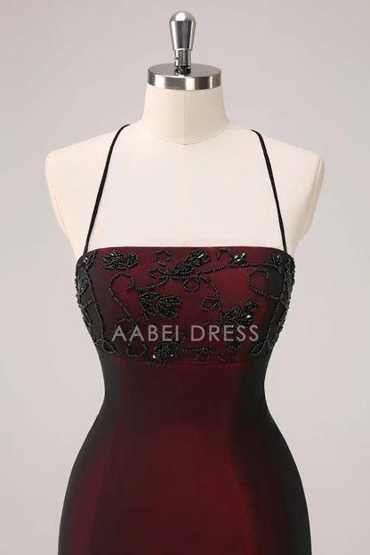 AABEI DRESS Formal Women's Dresses Mermaid Spaghetti Straps Backless Beading Charming Long Prom Dress