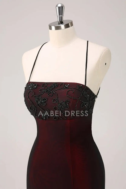 AABEI DRESS Formal Women's Dresses Mermaid Spaghetti Straps Backless Beading Charming Long Prom Dress