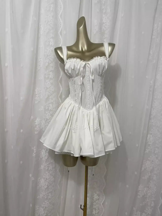 AABEI DRESS Short Prom Dress A line Wide Shoulder Straps Sweetheart Neckline Lace Splicing Cute Hot Sale Homecoming Dress