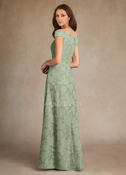AABEI DRESS Wedding Guests Dresses A-Line Boat Neck Cold Shoulder Sleeve Lace Floral Exquisite Mother of the Bride Dress
