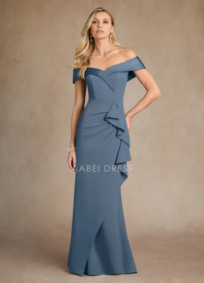 AABEI DRESS Wedding Guests Dresses Charming Mermaid Off-The-Shoulder Cold Shoulder Sleeve Cascading Ruffles Elegant Mother of the Bride Dress