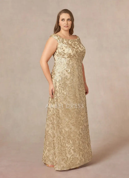 AABEI DRESS Wedding Guests Dresses Sheath/Column Off the Shoulder Sequin Floral Retro Fashion Plus Size Dress Mother of the Bride Dress