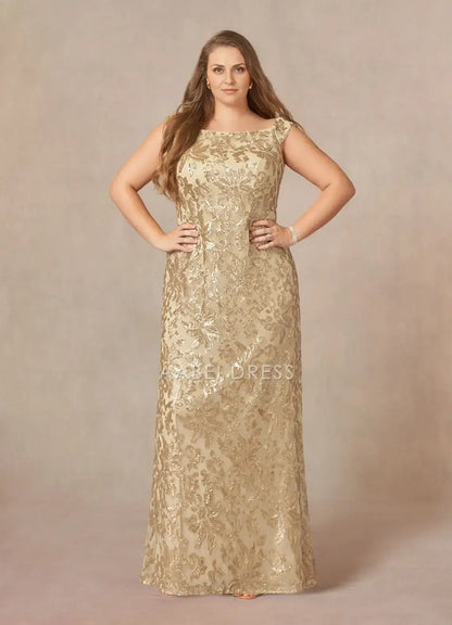 AABEI DRESS Wedding Guests Dresses Sheath/Column Off the Shoulder Sequin Floral Retro Fashion Plus Size Dress Mother of the Bride Dress