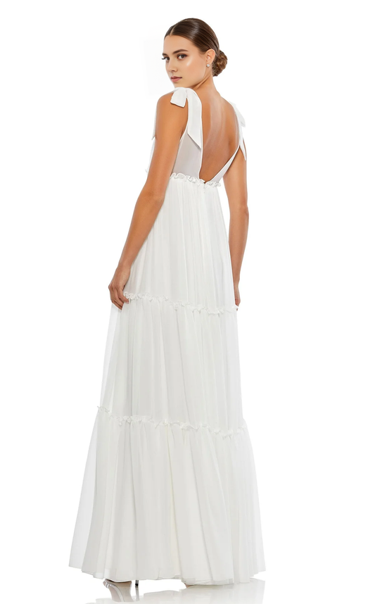 AABEI DRESS Bodacious V-neckline Ruched Backless Floor-length Dress Elegant Wedding Dress