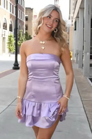 AABEI DRESS Elegant Sheath Strapless Layering Ruched Backless Simple Hot Sale Short Homecoming Dress