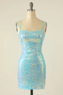 AABEI DRESS For Women Short Prom Dress Charming Sheath Spaghetti Straps Backless Tassels Slit Sparkle Dress Affordable Hot Sale Homecoming Dress