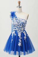 AABEI DRESS For Women Short Prom Dress Exquisite A Line One Shoulder With Lace Applique Backless Romantic Dress Affordable Hot Sale Homecoming Dress