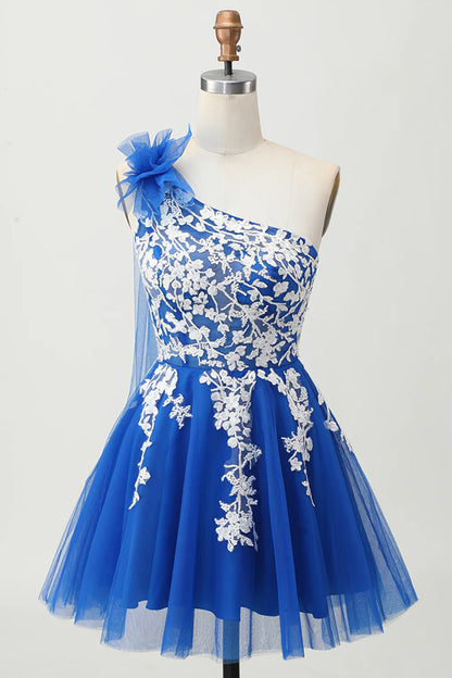 AABEI DRESS For Women Short Prom Dress Exquisite A Line One Shoulder With Lace Applique Backless Romantic Dress Affordable Hot Sale Homecoming Dress