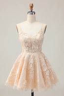 AABEI DRESS For Women Short Prom Dress Romantic Jacquard A Line V Neck Spaghetti Straps Backless Elegant Dress Affordable Hot Sale Homecoming Dress