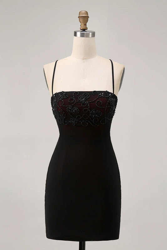 AABEI DRESS For Women Short Prom Dress Sheath Spaghetti Straps Beading Backless Charming Dress Affordable Hot Sale Homecoming Dress