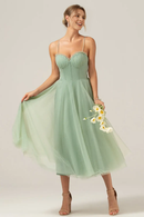 AABEI DRESS Formal Wear Dresses A-Line Sweetheart Neckline Corset Spaghetti Strap Backless Exquisite Tea-Length Hot Sale Prom Dress