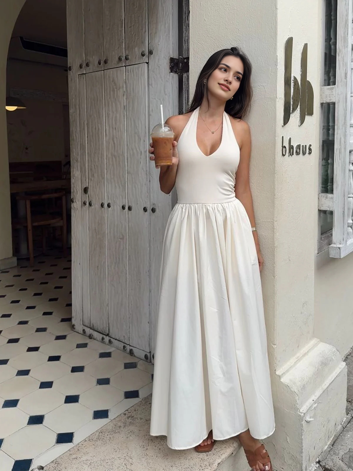 AABEI DRESS Formal Wear Dresses A Line Halter Backless Pleated Elegant Dress Hot Sale Prom Dress