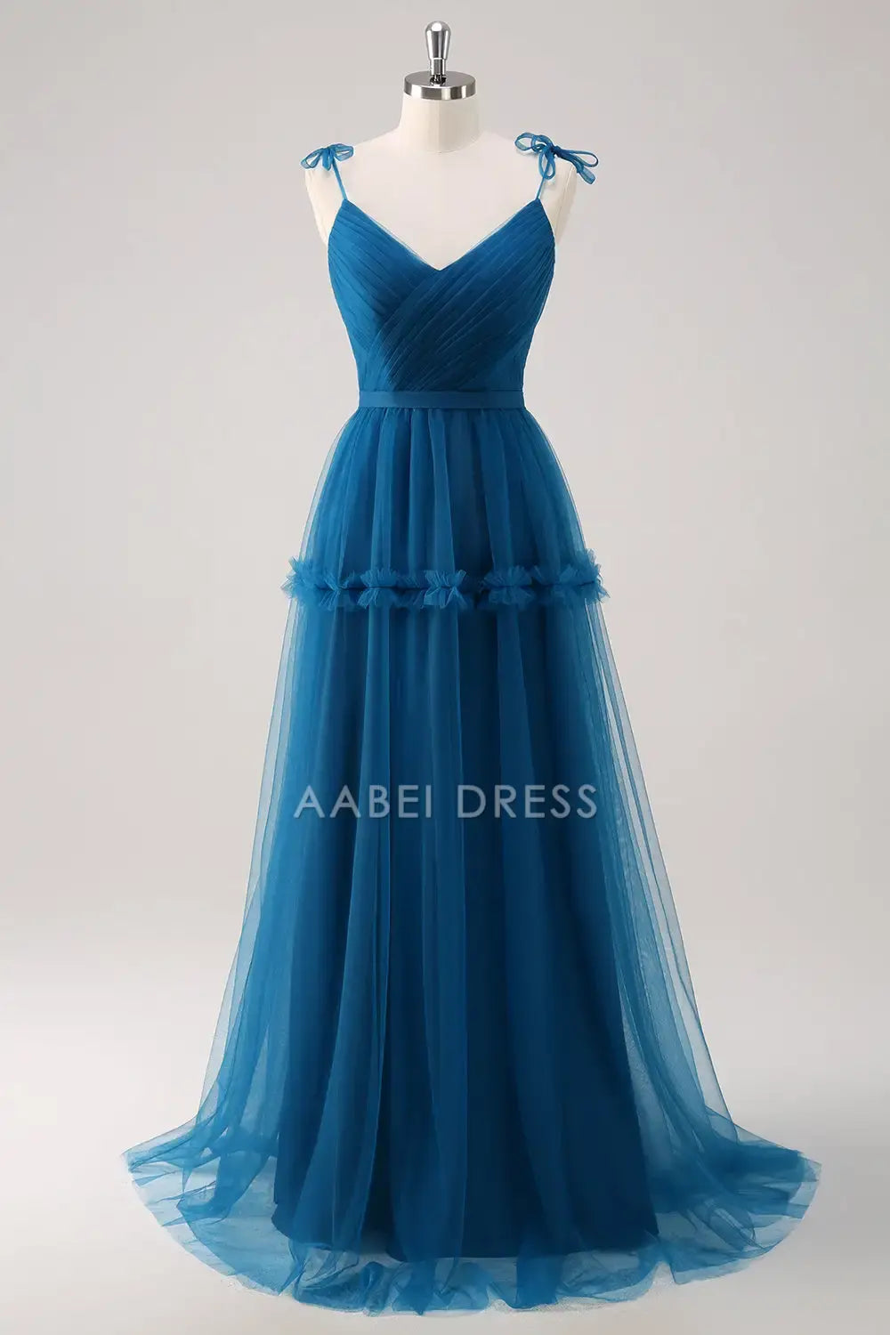 AABEI DRESS Formal Wear Dresses A Line Spaghetti Strap V Neck Pleated Fantastic Long Dress Hot Sale Prom Dress