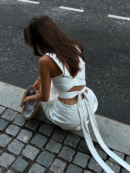 AABEI DRESS Formal Wear Dresses A Line Square Neck Sleeveless Minimalism Back Knotted Fashion Hot Sale Prom Dress