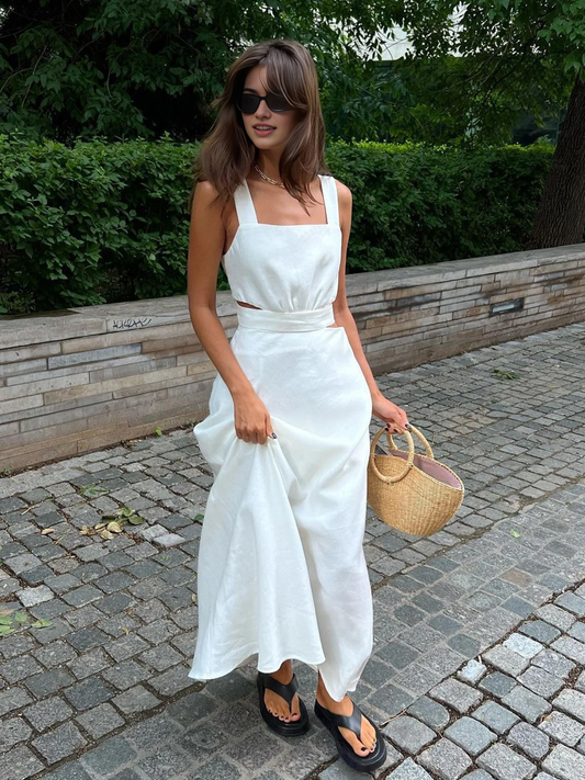 AABEI DRESS Formal Wear Dresses A Line Square Neck Sleeveless Minimalism Back Knotted Fashion Hot Sale Prom Dress