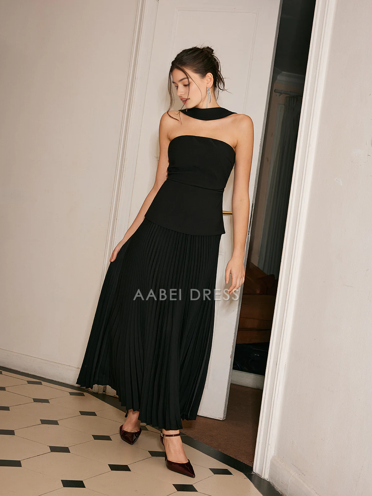 AABEI DRESS Formal Wear Dresses A Line Strapless Pleated Panel Exquisite Dress Hot Sale Prom Dress