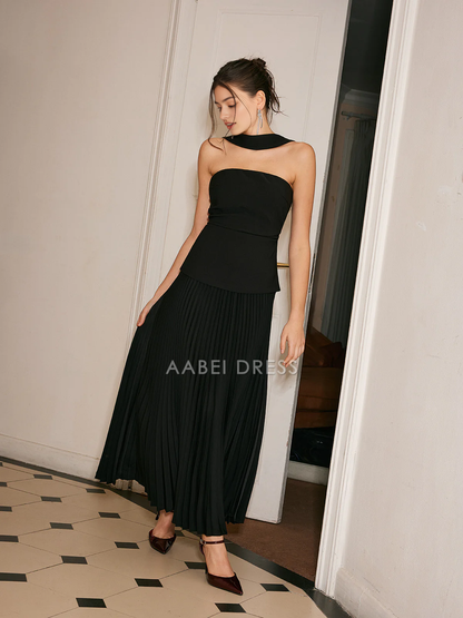 AABEI DRESS Formal Wear Dresses A Line Strapless Pleated Panel Exquisite Dress Hot Sale Prom Dress