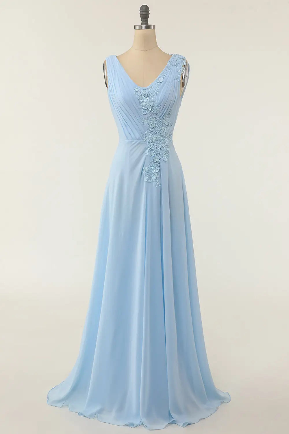 AABEI DRESS Formal Wear Dresses A Line V Neck Sleeveless Pleated Lace Applique Backless Exquisite Hot Sale Prom Dress