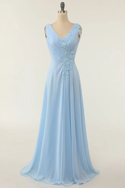 AABEI DRESS Formal Wear Dresses A Line V Neck Sleeveless Pleated Lace Applique Backless Exquisite Hot Sale Prom Dress