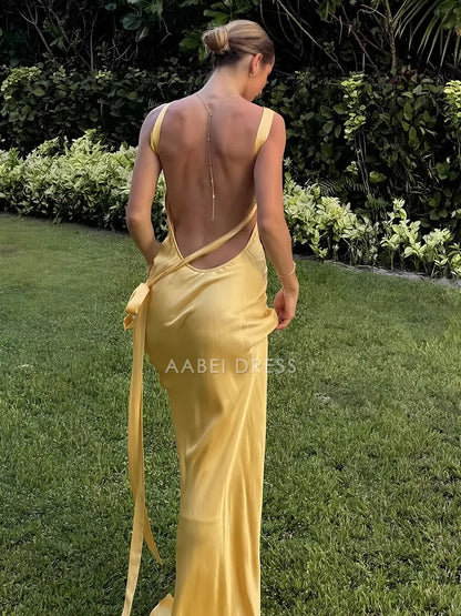 AABEI DRESS Formal Wear Dresses Charming Mermaid Asymmetrical One Shoulder Backless Sexy Long Dress Hot Sale Prom Dress