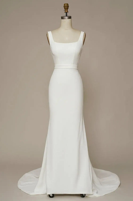 AABEI DRESS Formal Wear Dresses Elegant Mermaid Square Neck Sleeveless Backless Fashion Wedding Dress