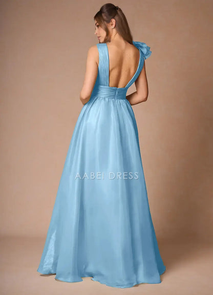 AABEI DRESS Formal Wear Dresses Exquisite A Line Deep V Neck Pleated Top Backless Tiers Ruffles Charming Party Dress Hot Sale Prom Dress